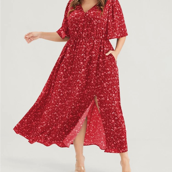 BloomChic Red Floral Women's Dress - Picture 3 of 3